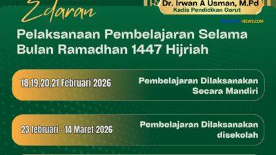 Dinas Pendidikan Gorontalo Utara Keluarkan Edaran Pelaksanaan Pembelajaran Selama Ramadhan 1447 H
